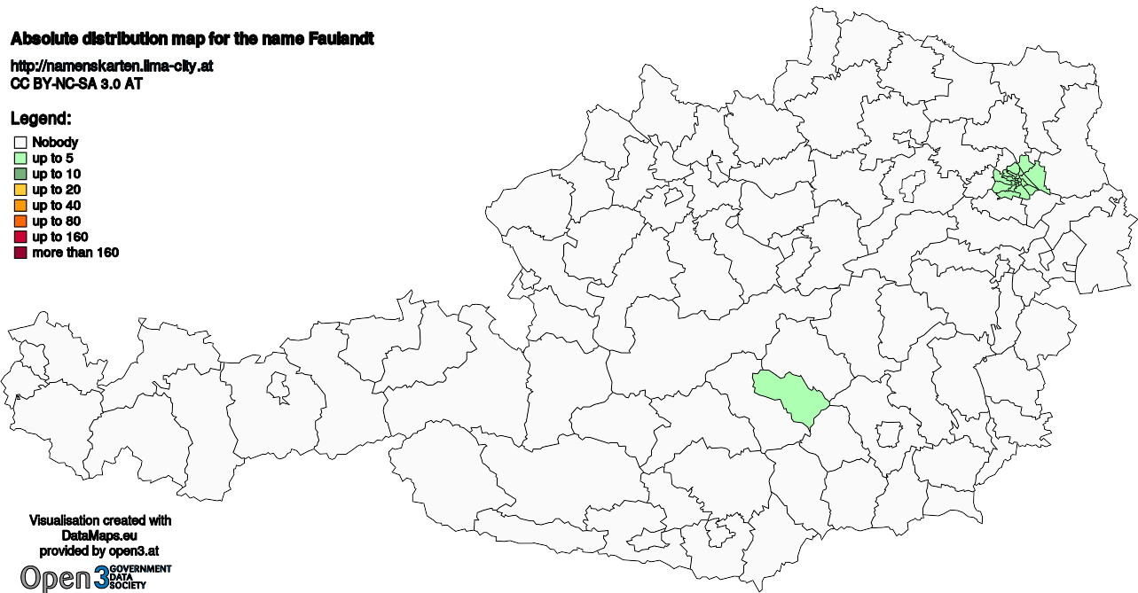 Absolute Distribution maps for surname Faulandt