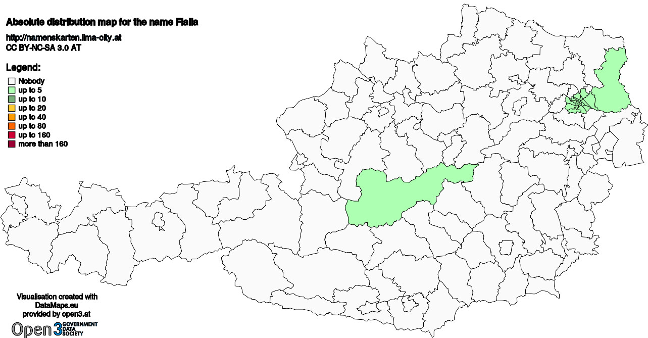 Absolute Distribution maps for surname Fialla