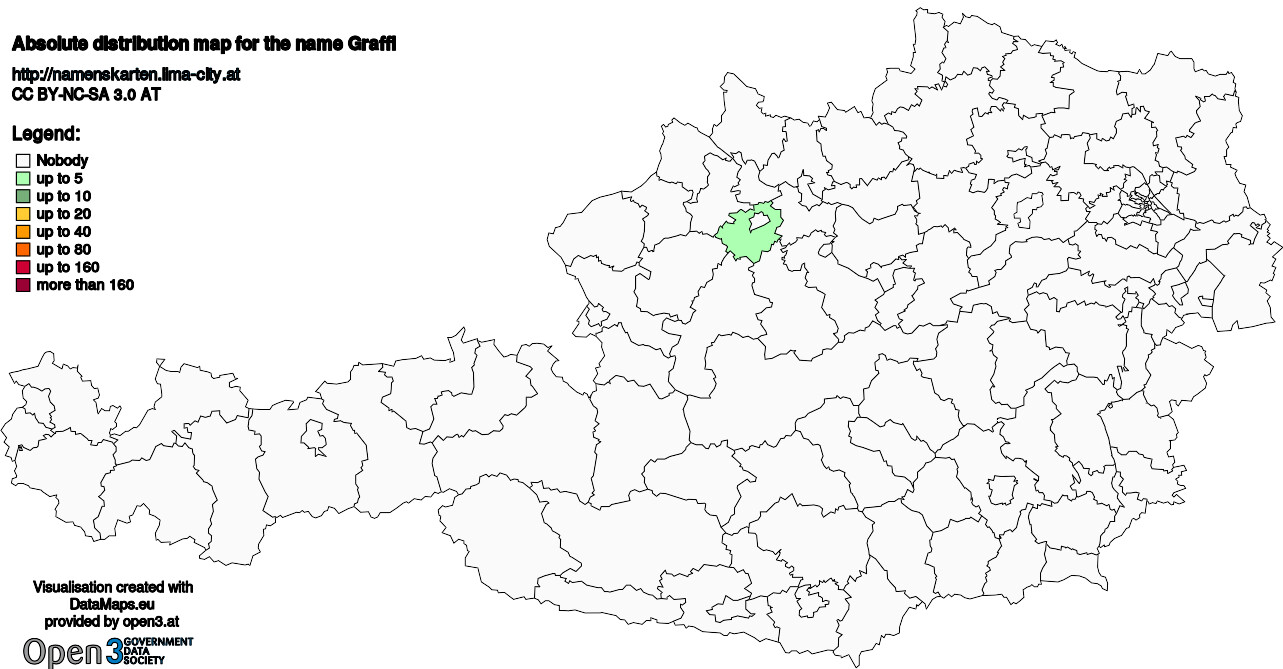 Absolute Distribution maps for surname Graffl
