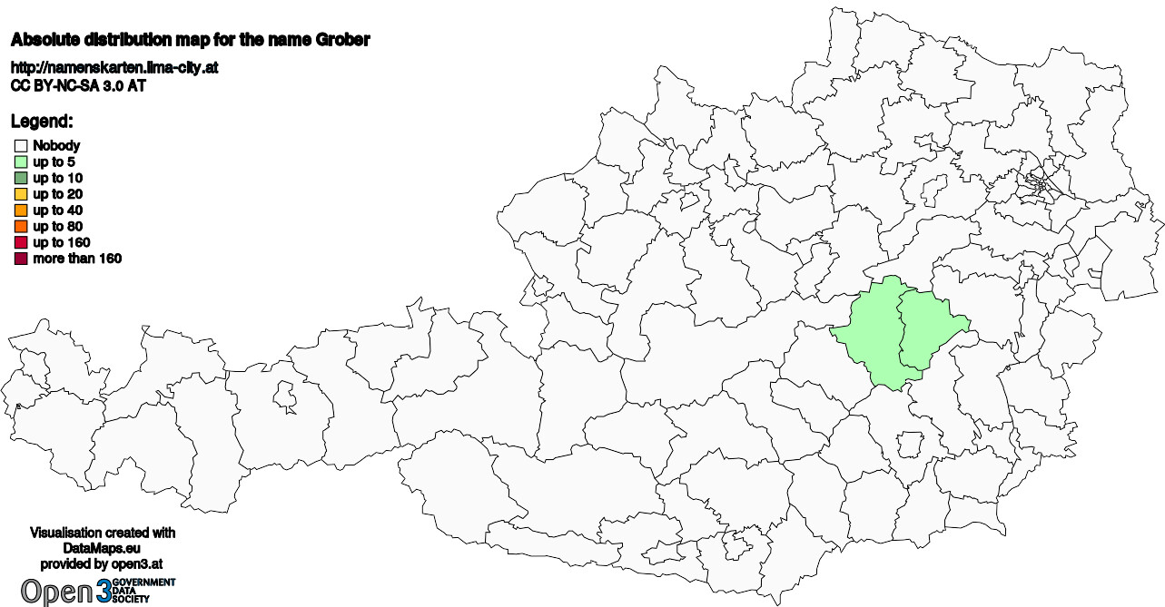 Absolute Distribution maps for surname Grober
