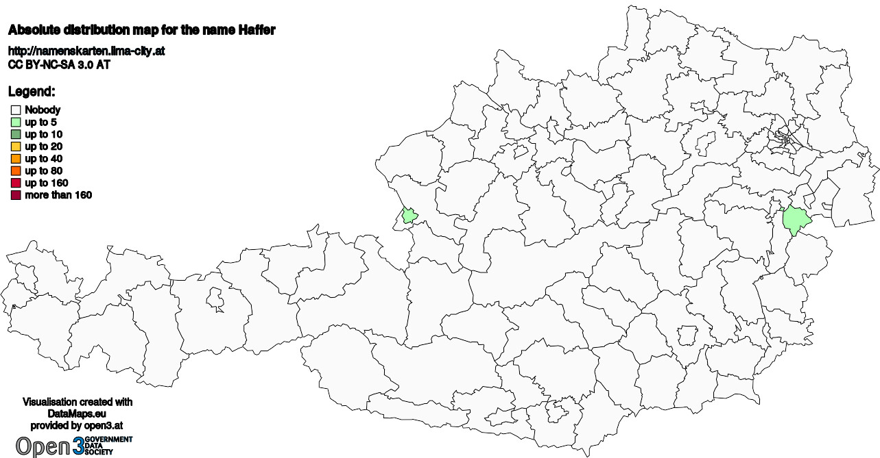 Absolute Distribution maps for surname Haffer