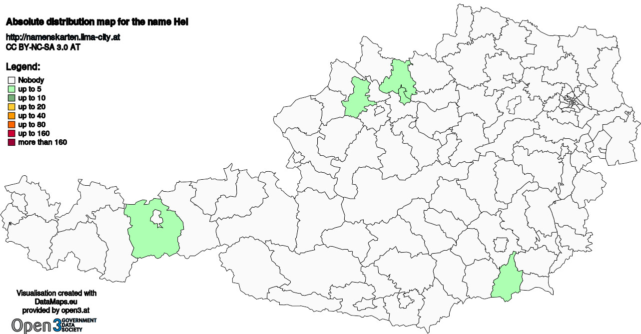 Absolute Distribution maps for surname Hel