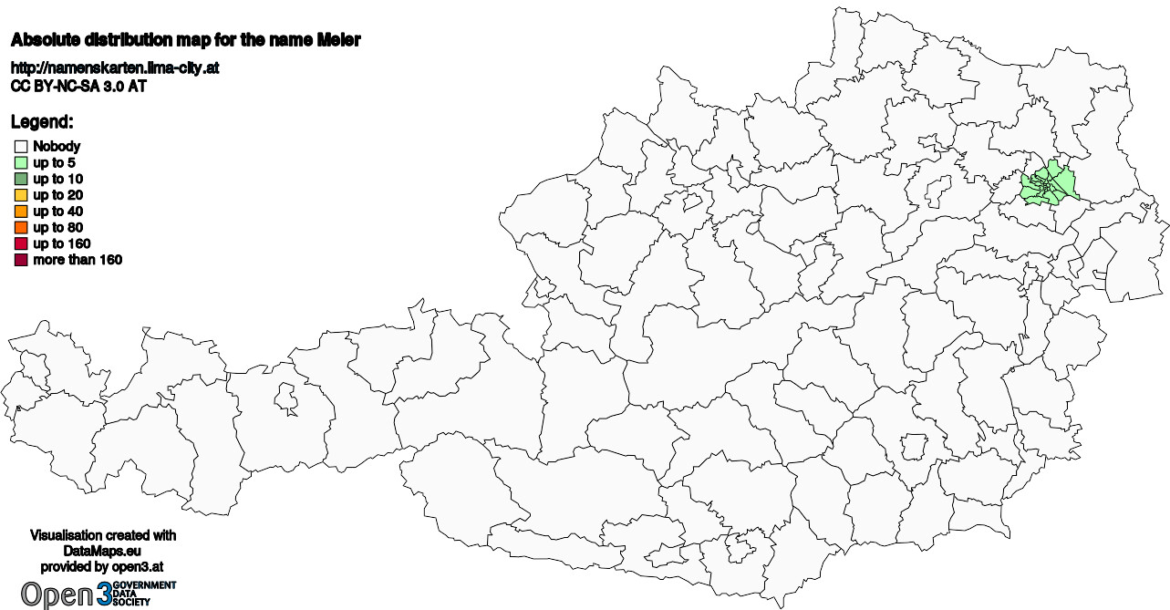 Absolute Distribution maps for surname Meler
