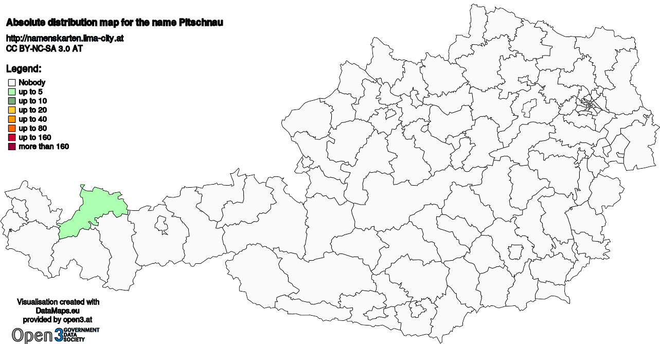 Absolute Distribution maps for surname Pitschnau