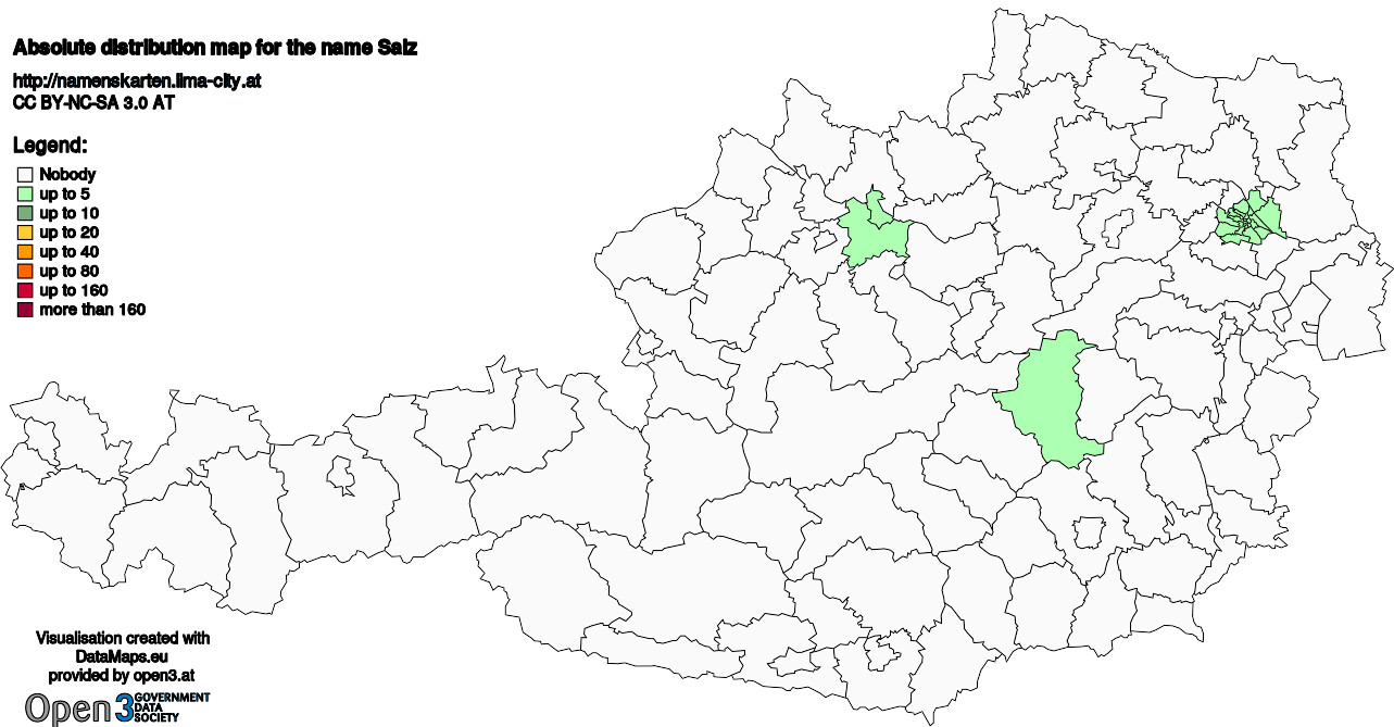 Absolute Distribution maps for surname Saiz