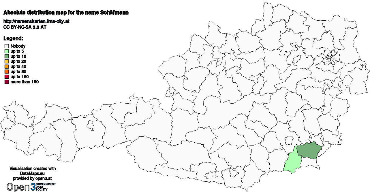 Absolute Distribution maps for surname Schäfmann