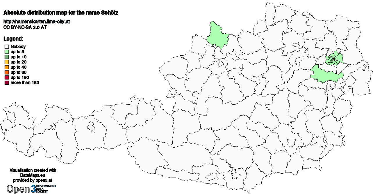 Absolute Distribution maps for surname Schötz