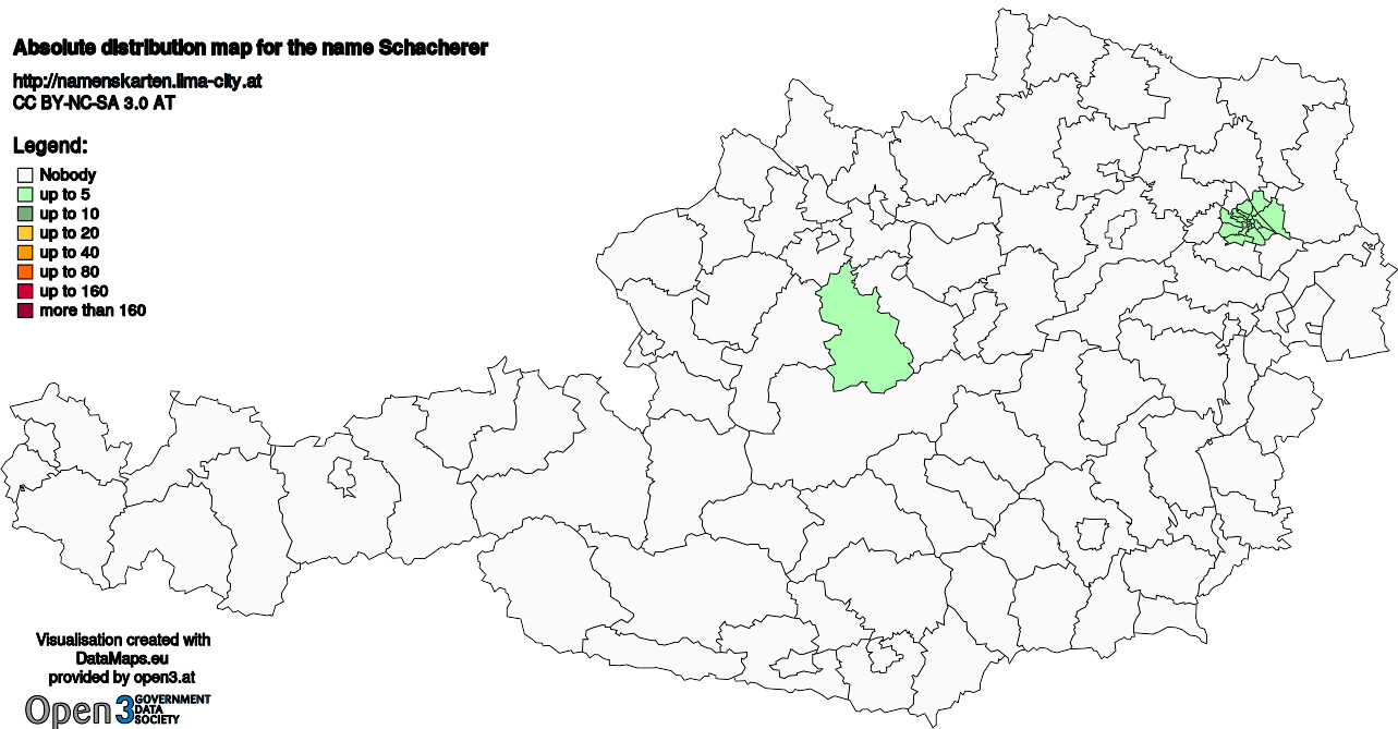 Absolute Distribution maps for surname Schacherer