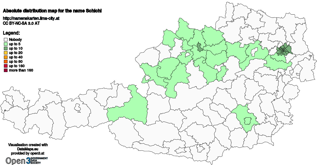 Absolute Distribution maps for surname Schichl