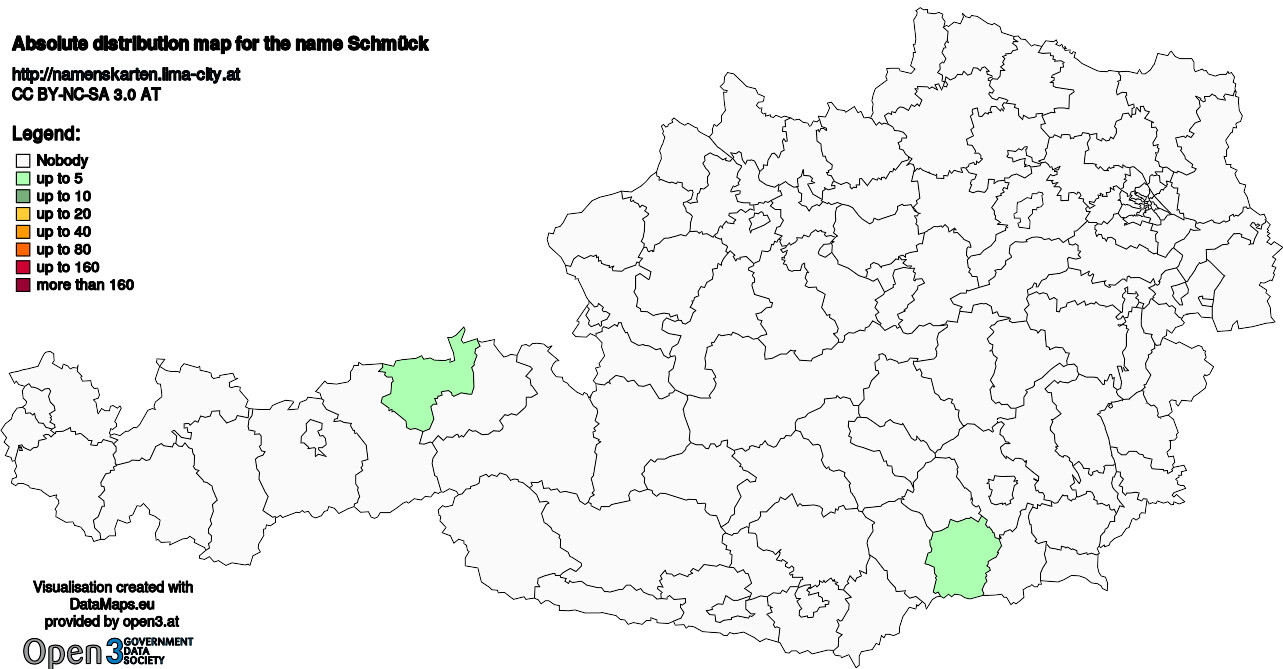 Absolute Distribution maps for surname Schmück