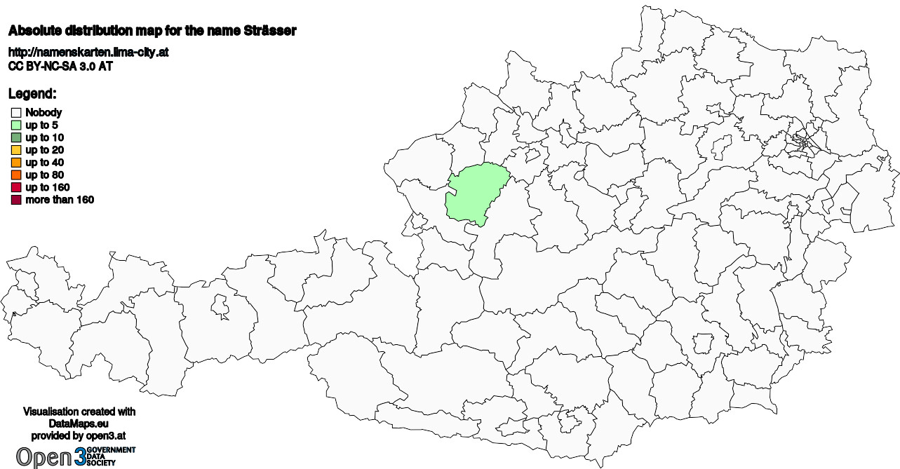 Absolute Distribution maps for surname Strässer