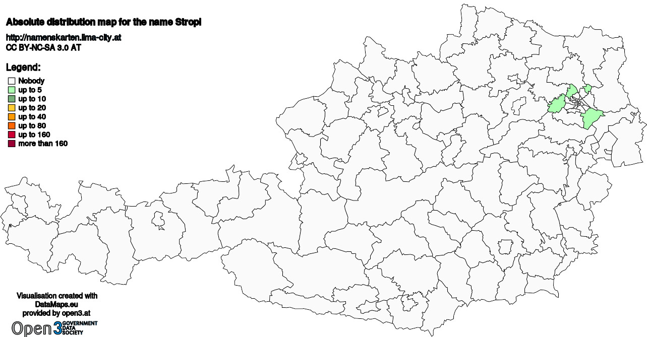 Absolute Distribution maps for surname Stropl