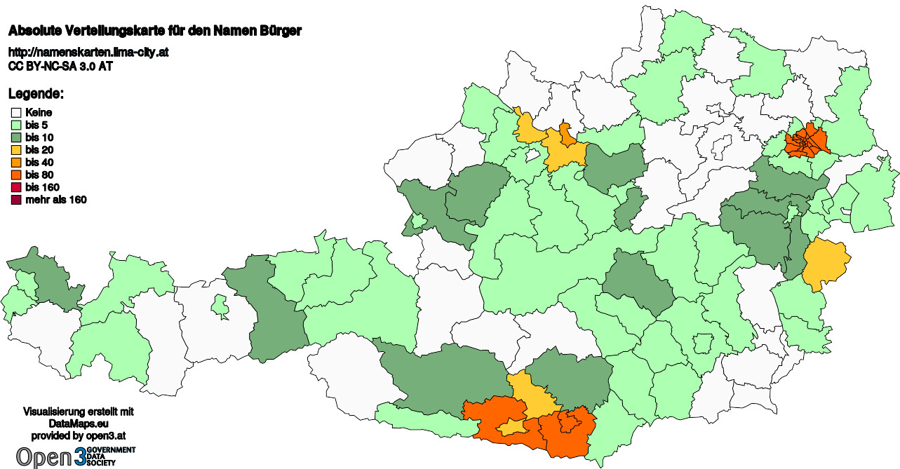 Absolute Verteilungskarten Nachnamen Bürger