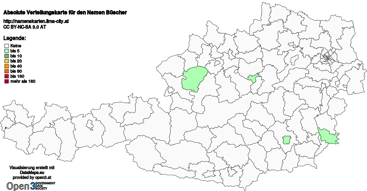 Absolute Verteilungskarten Nachnamen Büscher
