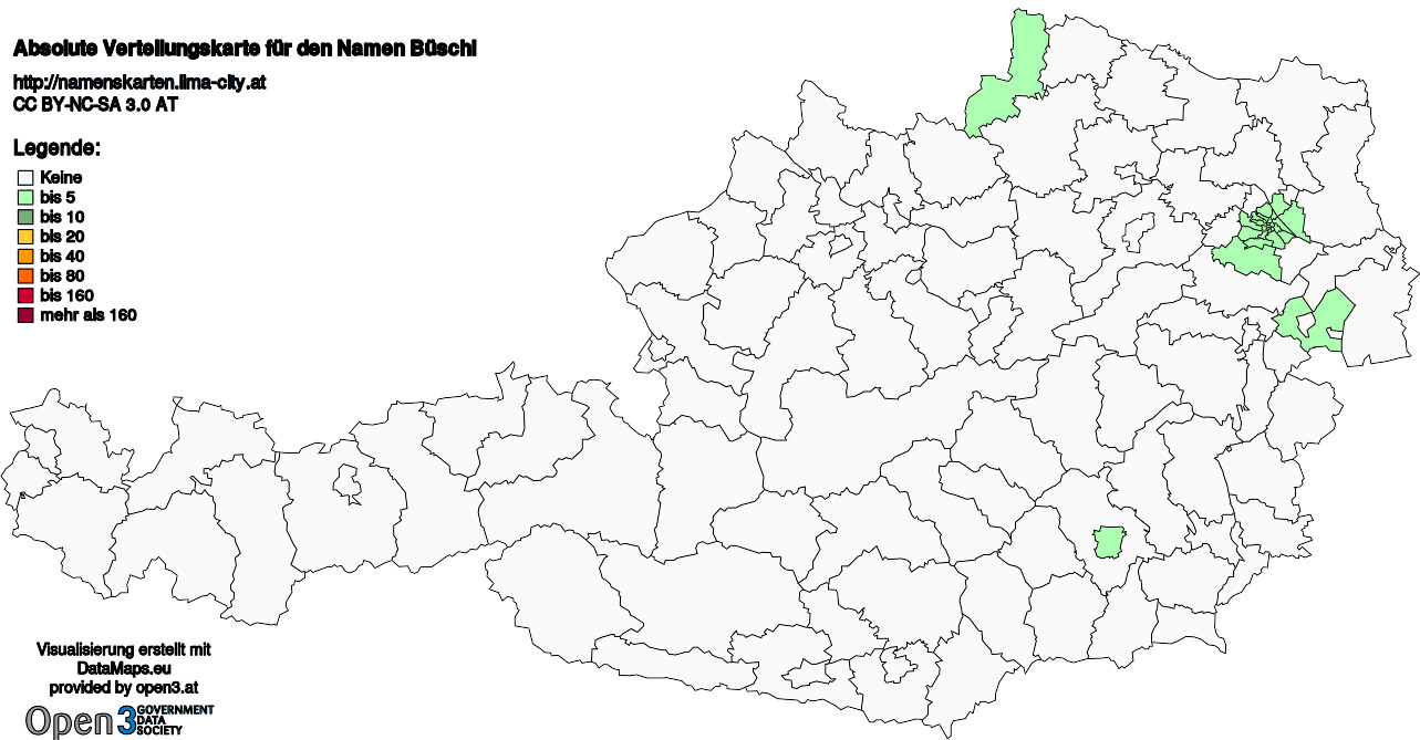 Absolute Verteilungskarten Nachnamen Büschl