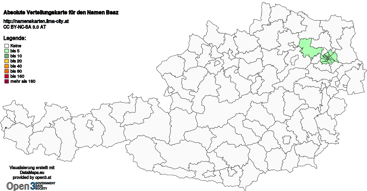 Absolute Verteilungskarten Nachnamen Baaz