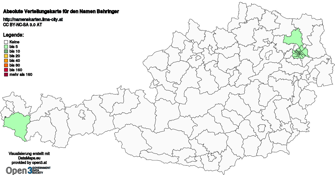Absolute Verteilungskarten Nachnamen Bahringer