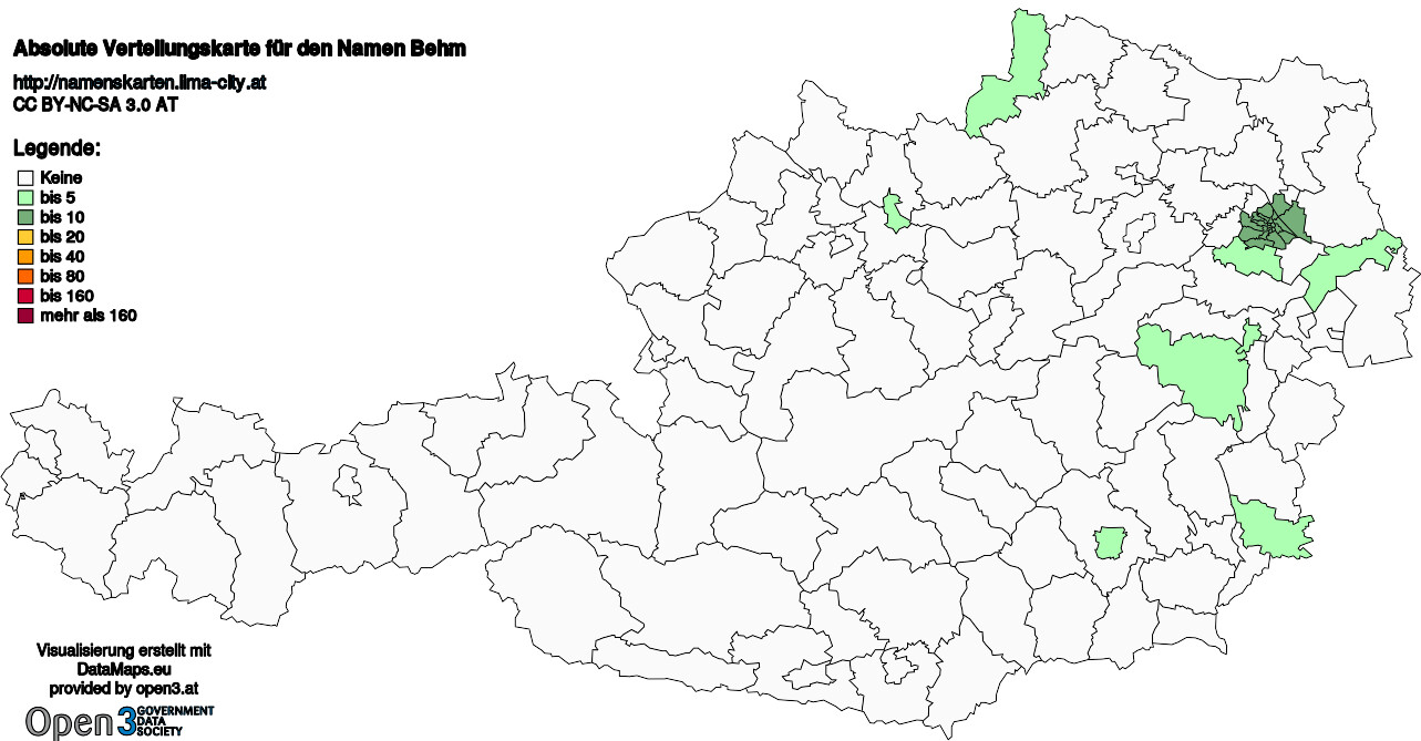 Absolute Verteilungskarten Nachnamen Behm