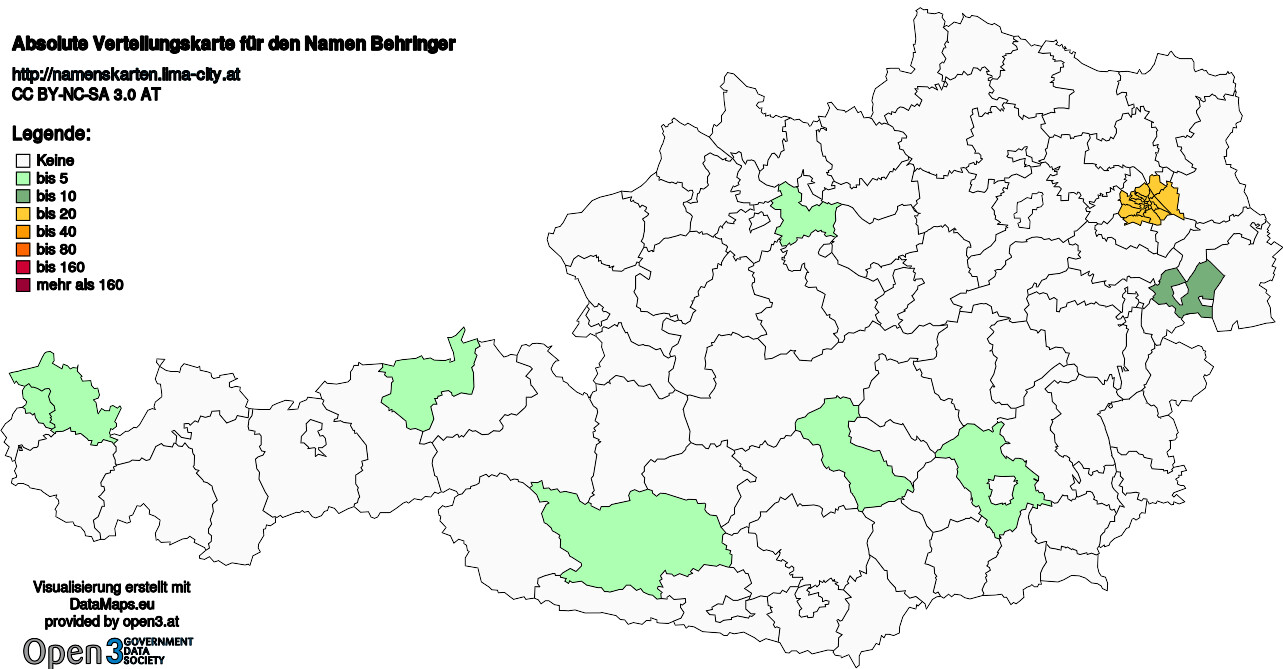 Absolute Verteilungskarten Nachnamen Behringer