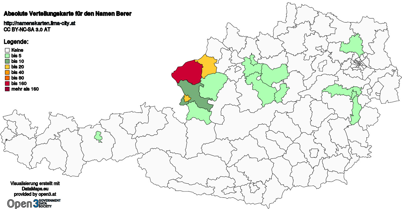 Absolute Verteilungskarten Nachnamen Berer