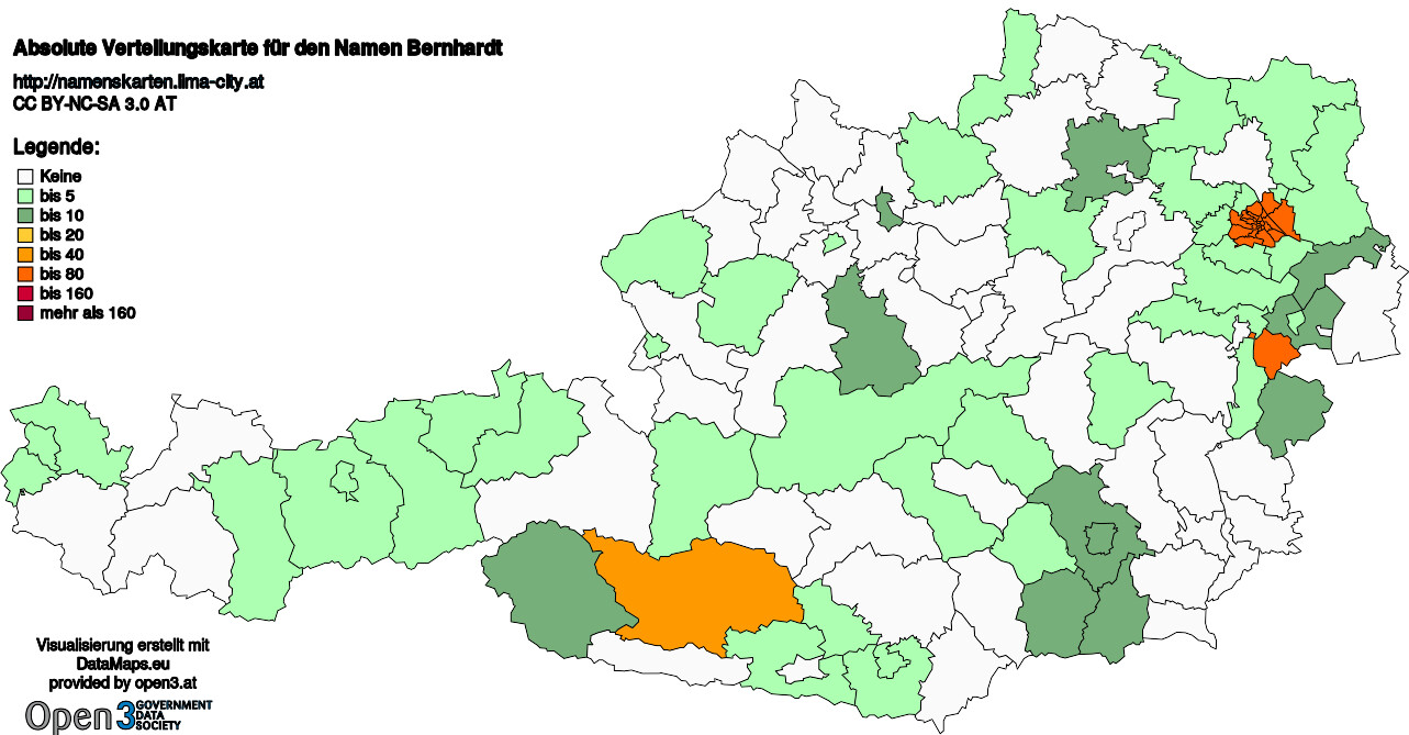 Absolute Verteilungskarten Nachnamen Bernhardt