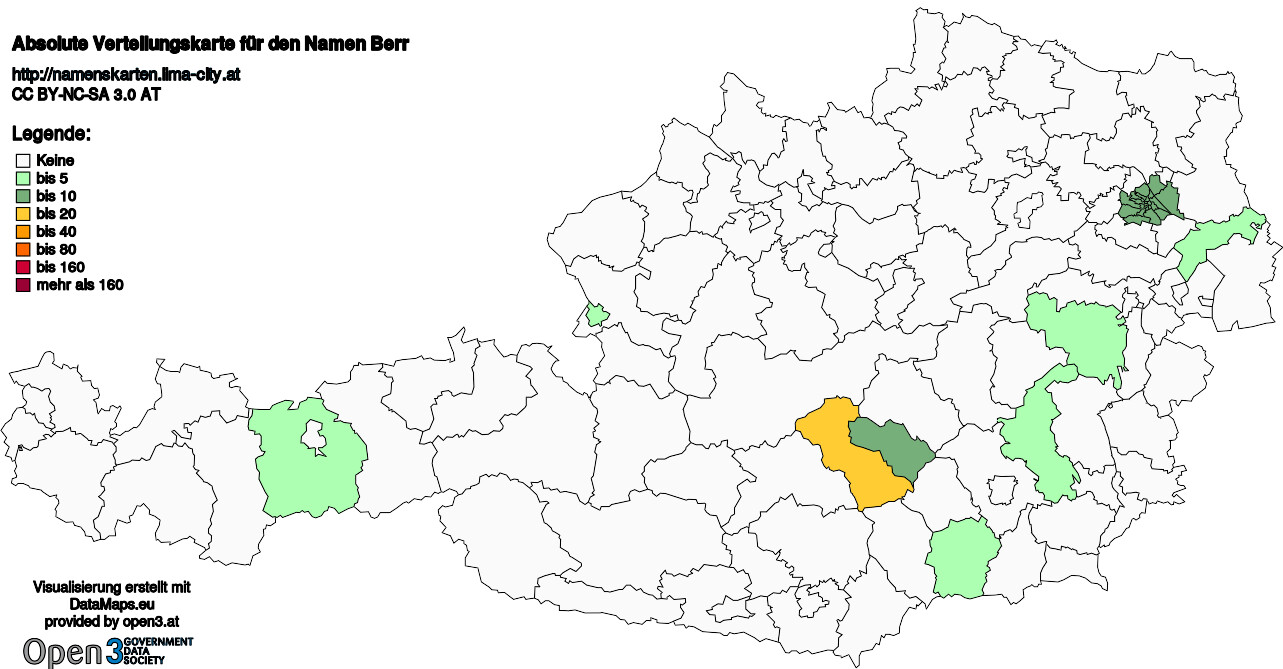 Absolute Verteilungskarten Nachnamen Berr