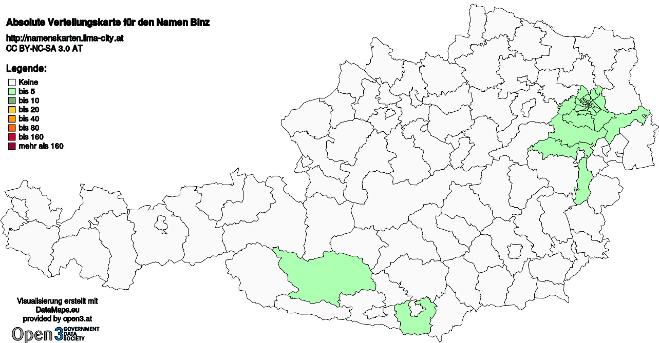 Absolute Verteilungskarten Nachnamen Binz