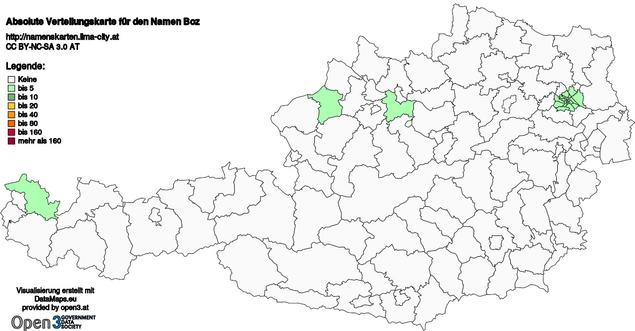 Absolute Verteilungskarten Nachnamen Boz