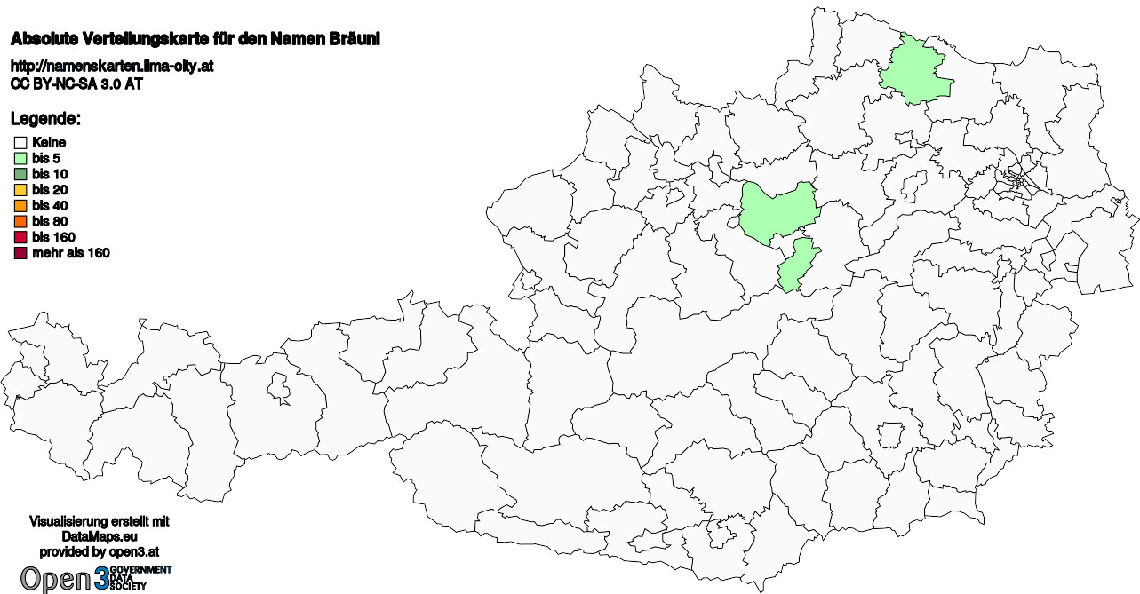 Absolute Verteilungskarten Nachnamen Bräunl