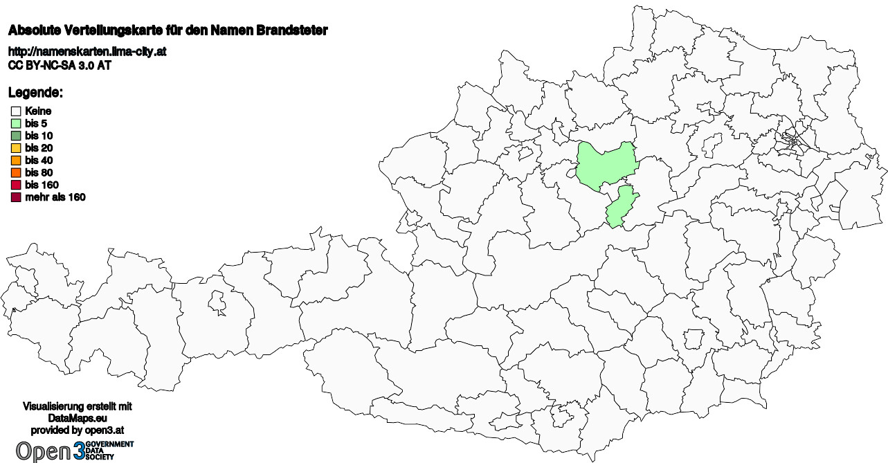 Absolute Verteilungskarten Nachnamen Brandsteter