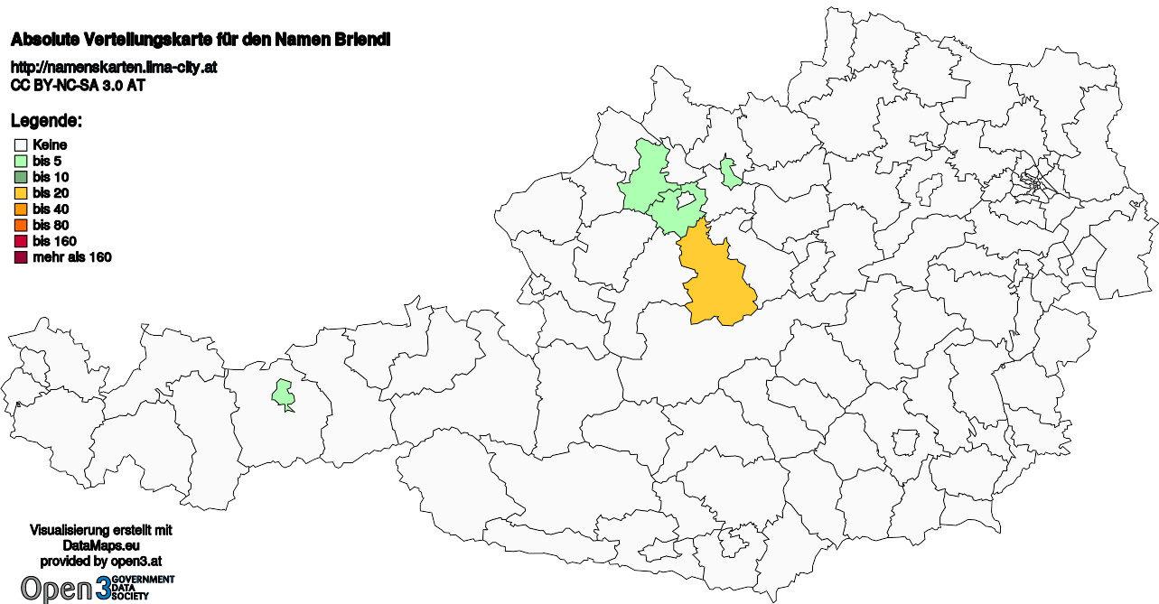 Absolute Verteilungskarten Nachnamen Briendl