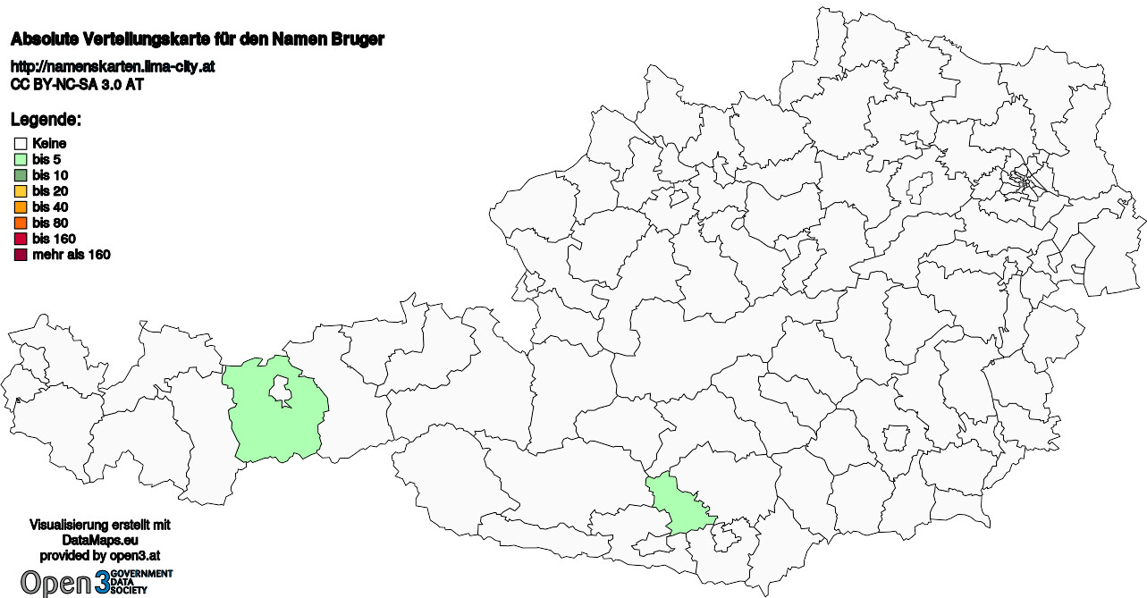 Absolute Verteilungskarten Nachnamen Bruger