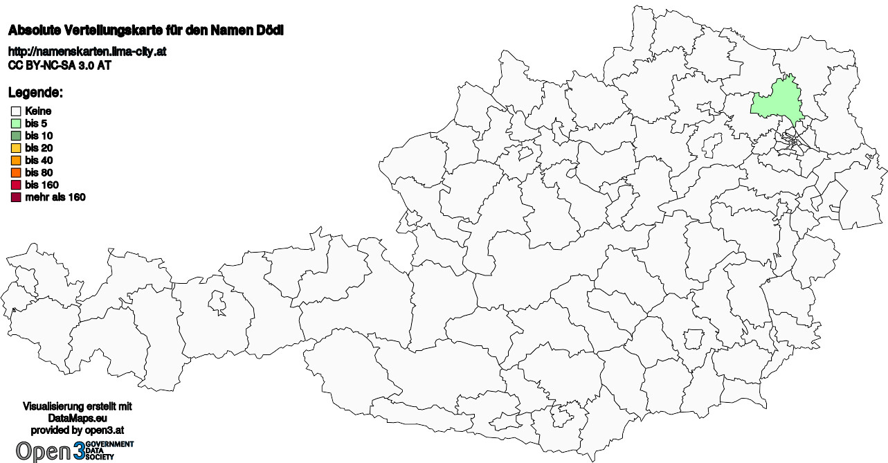 Absolute Verteilungskarten Nachnamen Dödl