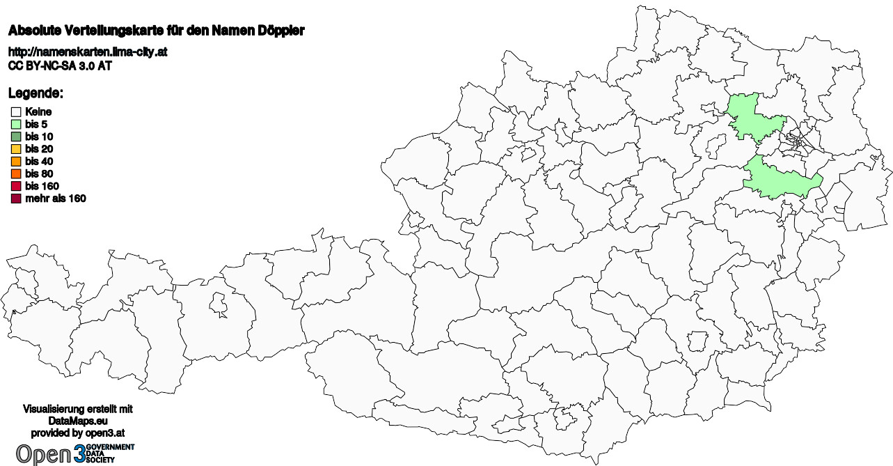 Absolute Verteilungskarten Nachnamen Döppler