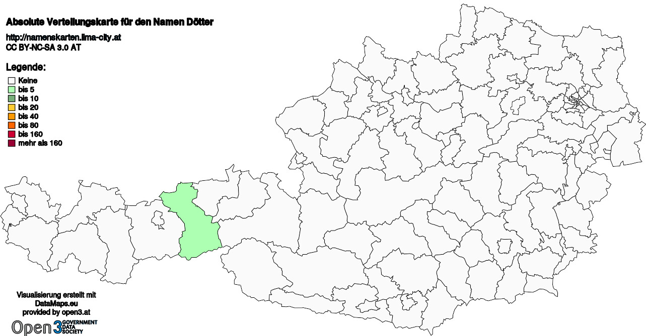 Absolute Verteilungskarten Nachnamen Dötter