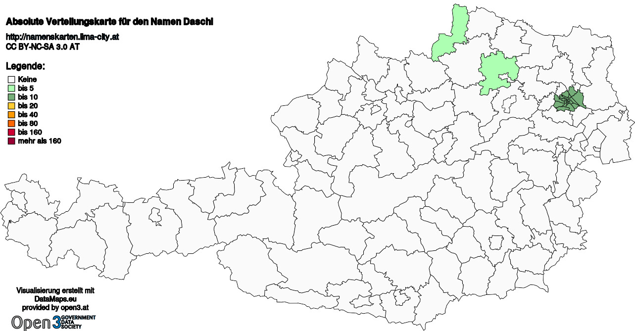 Absolute Verteilungskarten Nachnamen Daschl