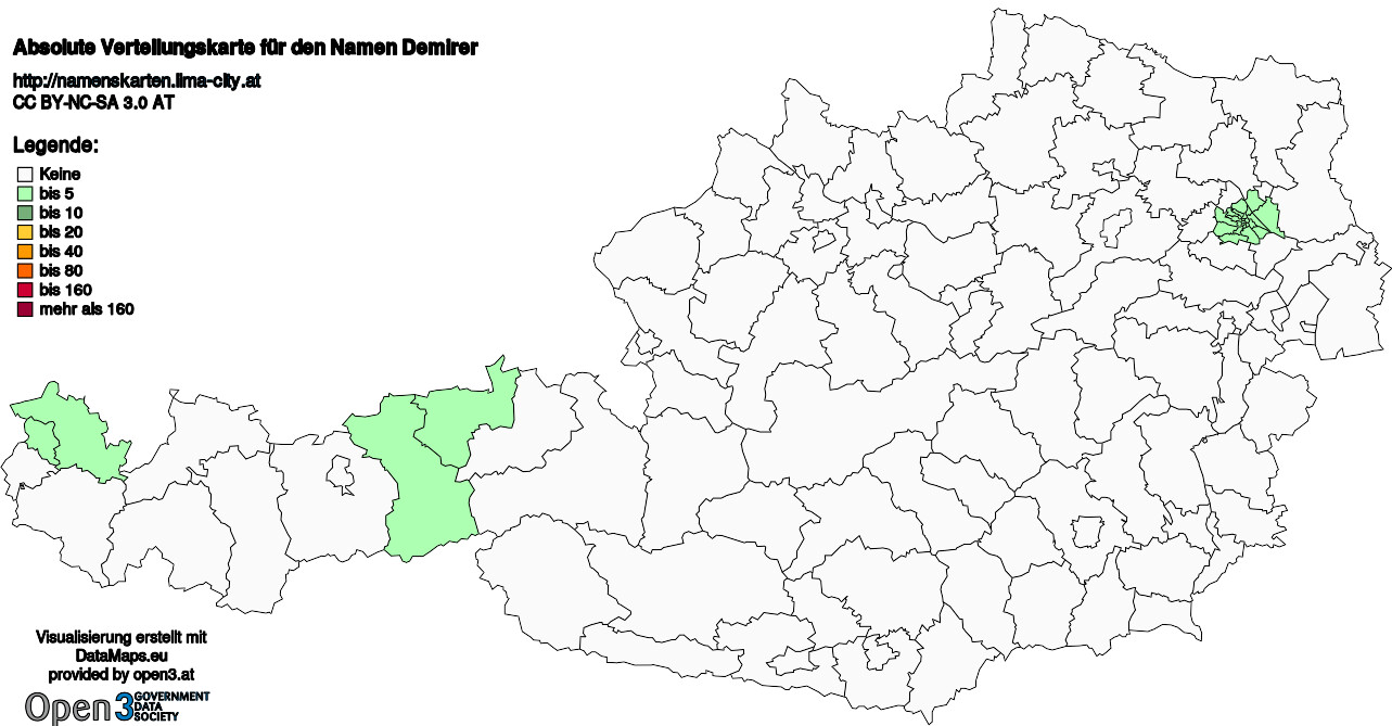 Absolute Verteilungskarten Nachnamen Demirer