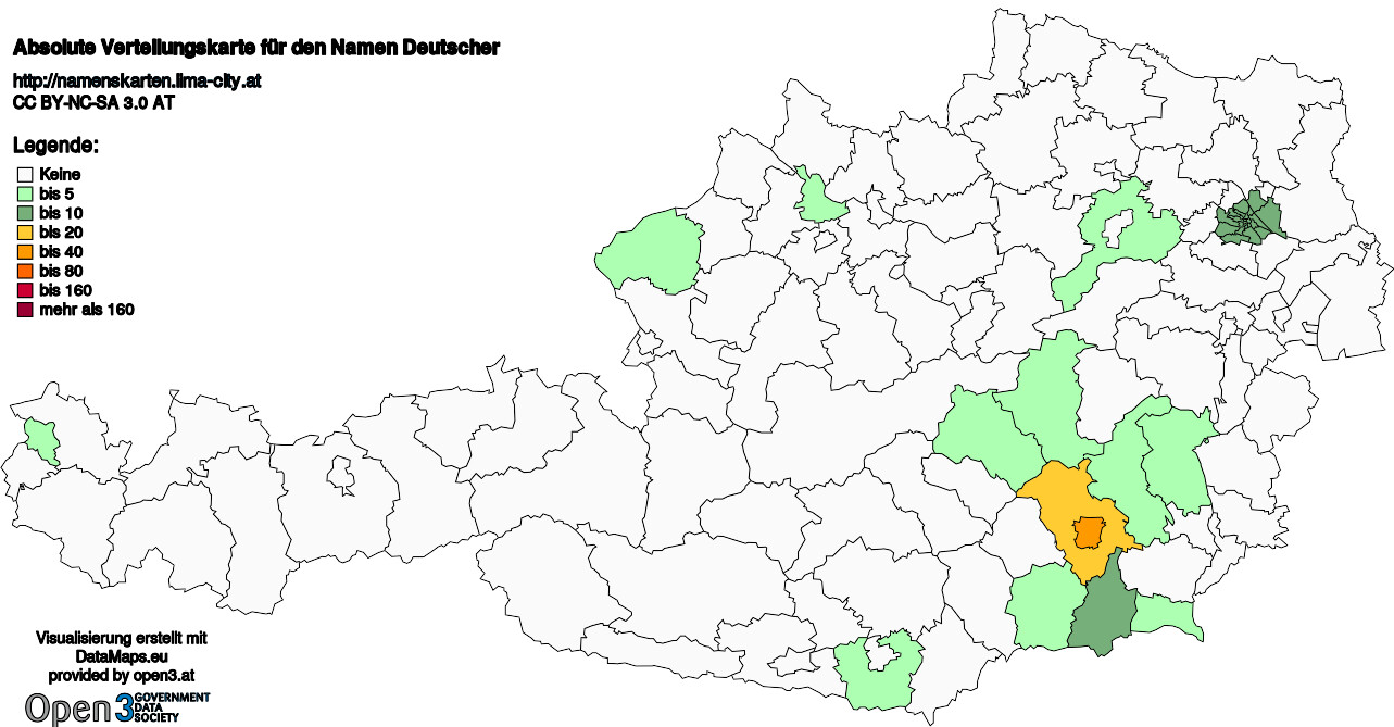 Absolute Verteilungskarten Nachnamen Deutscher