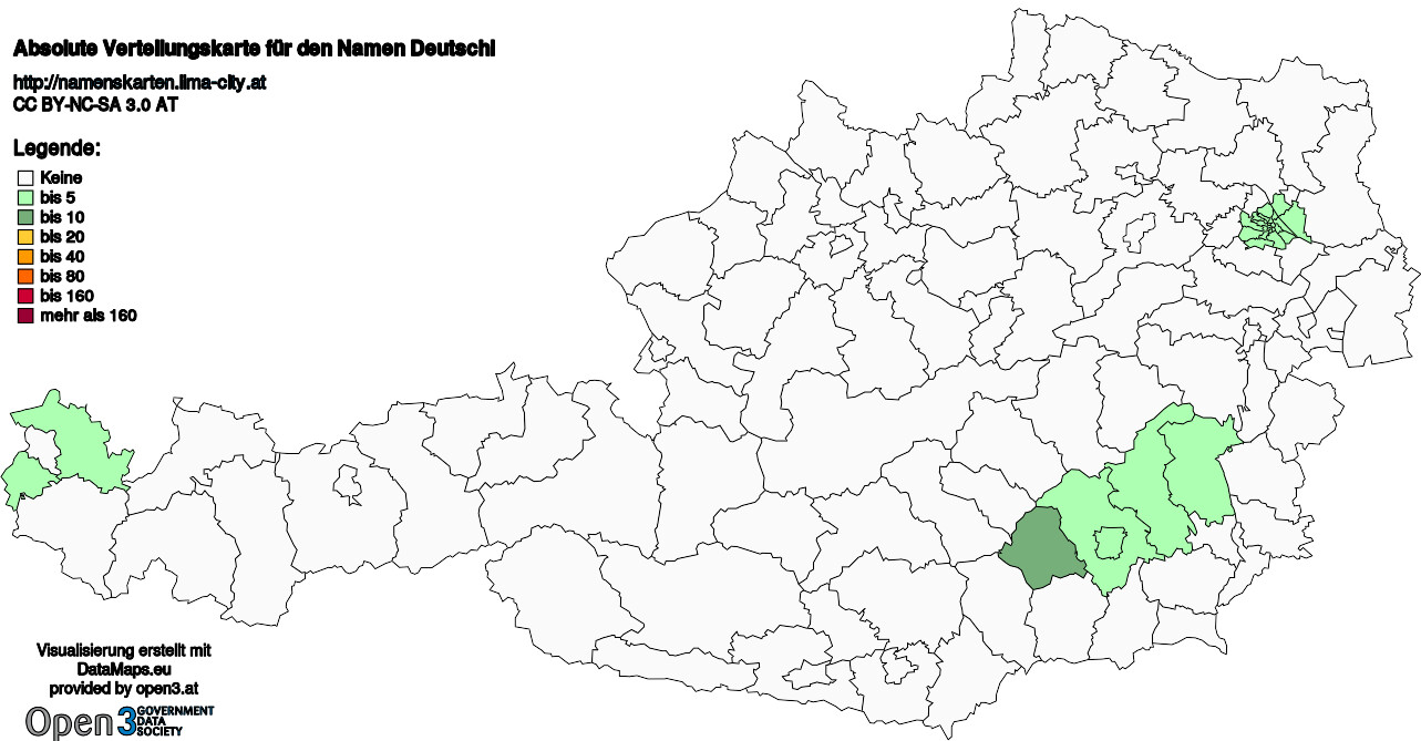 Absolute Verteilungskarten Nachnamen Deutschl
