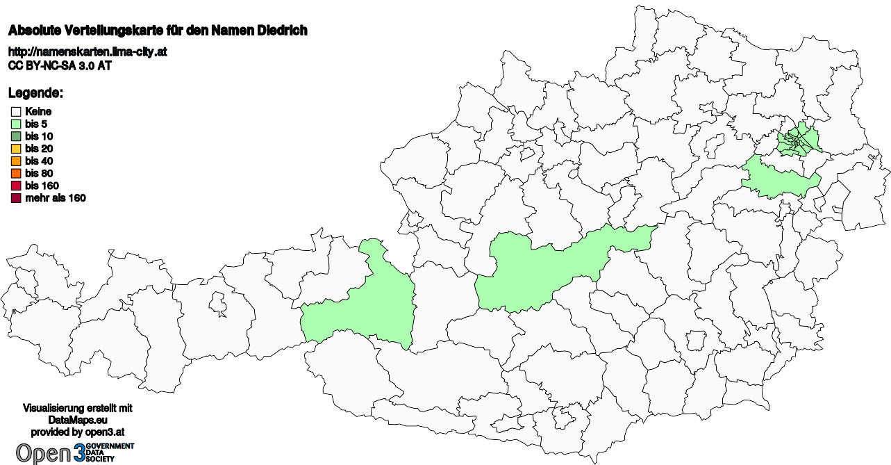 Absolute Verteilungskarten Nachnamen Diedrich