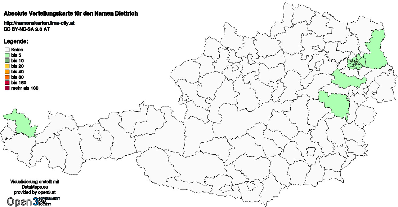 Absolute Verteilungskarten Nachnamen Diettrich