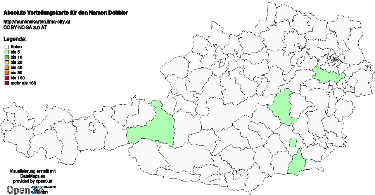 Absolute Verteilungskarten Nachnamen Dobbler