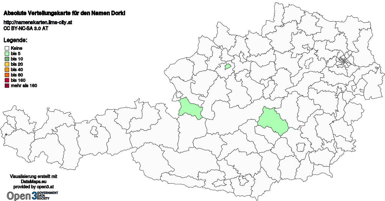 Absolute Verteilungskarten Nachnamen Dorkl