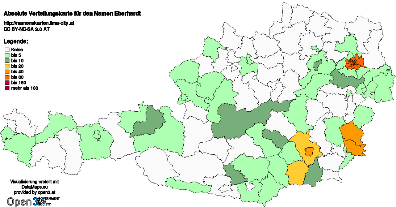 Absolute Verteilungskarten Nachnamen Eberhardt