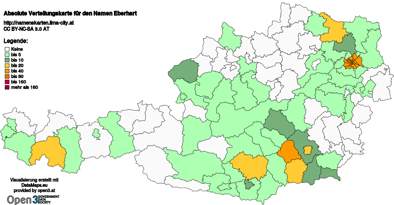 Absolute Verteilungskarten Nachnamen Eberhart