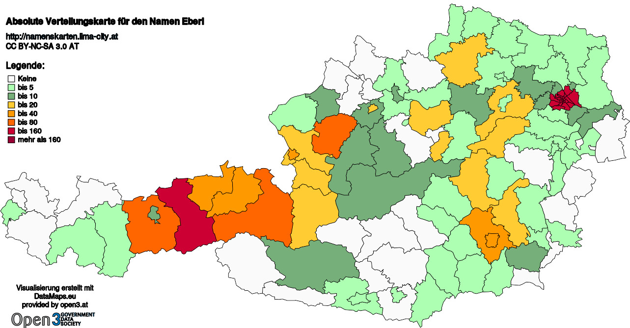 Absolute Verteilungskarten Nachnamen Eberl