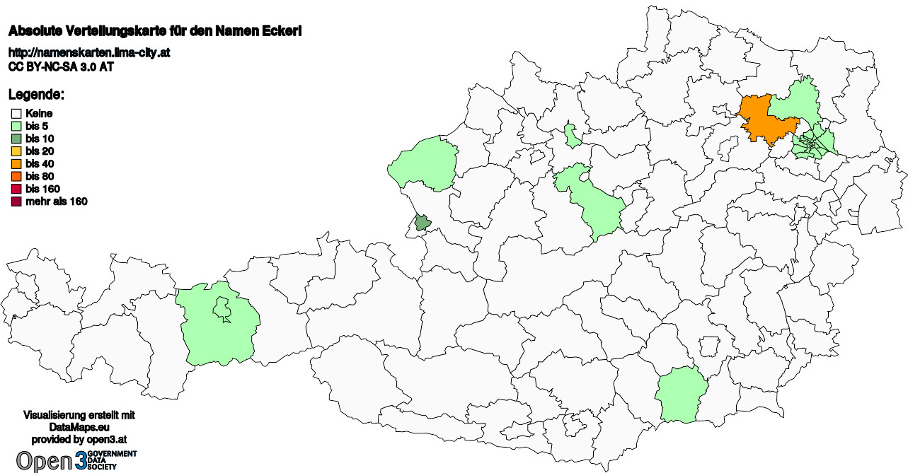 Absolute Verteilungskarten Nachnamen Eckerl