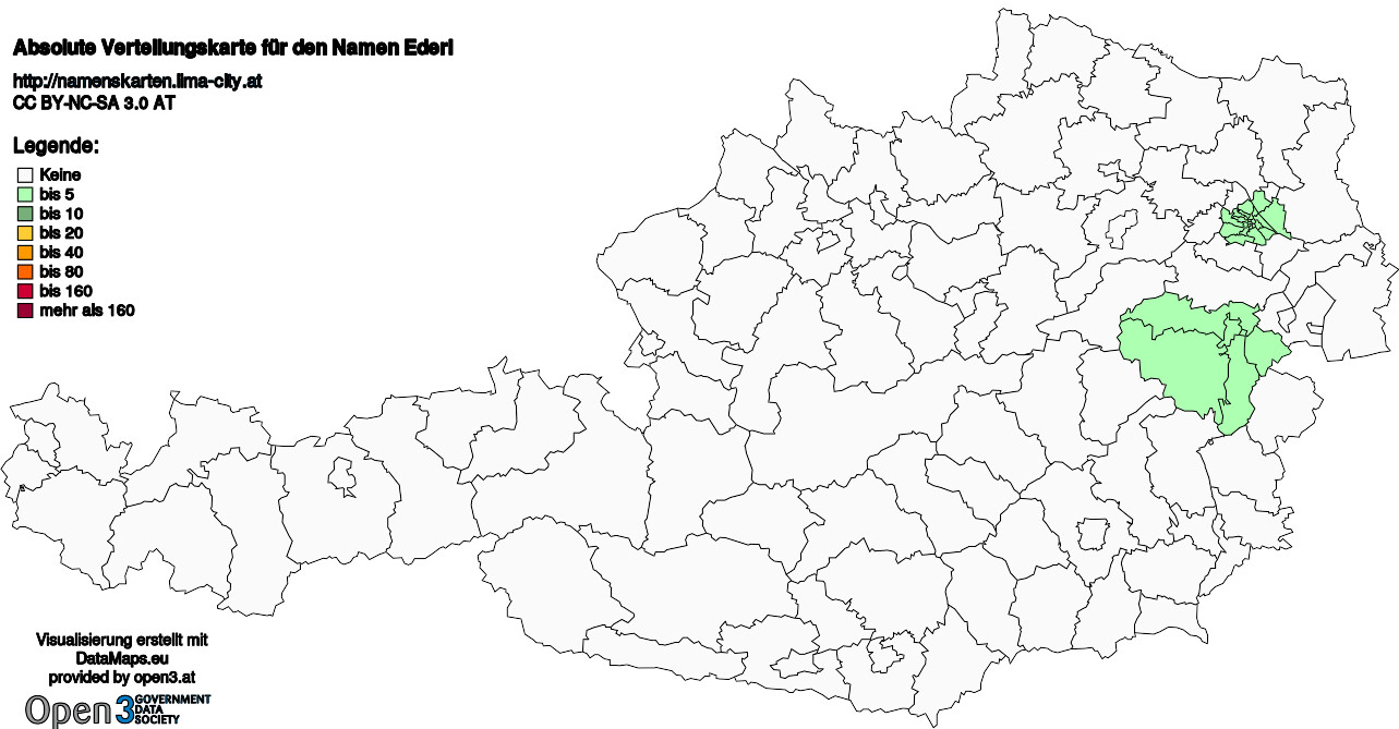 Absolute Verteilungskarten Nachnamen Ederl