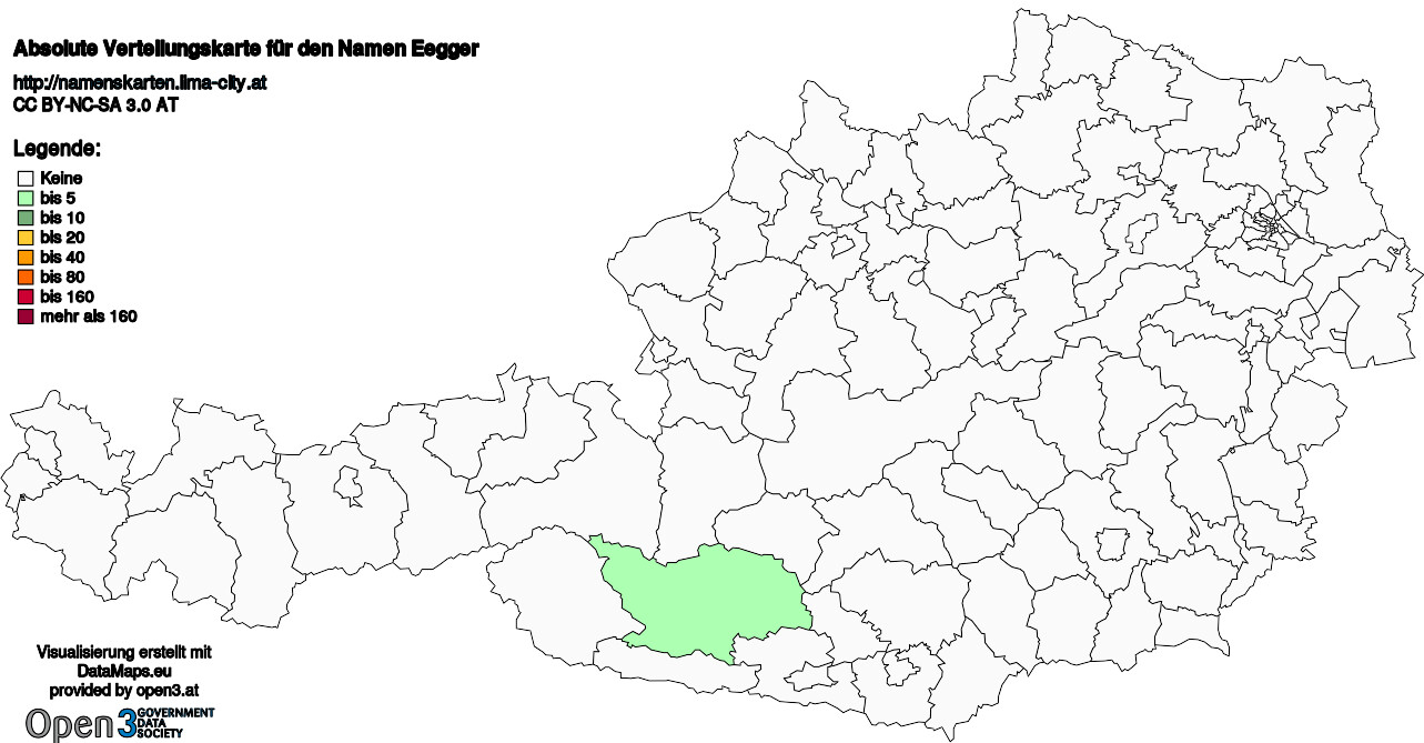 Absolute Verteilungskarten Nachnamen Eegger