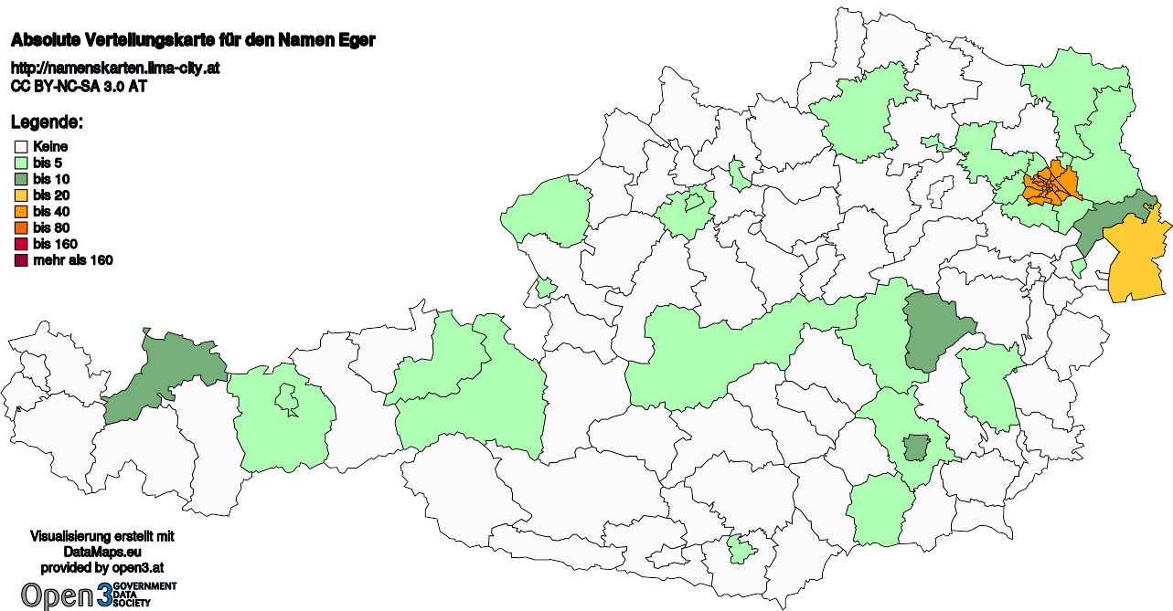 Absolute Verteilungskarten Nachnamen Eger